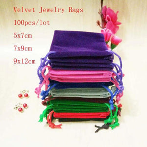 20Pcs Velvet Drawstring Bags Jewelry Gift Wedding Packaging Pouches