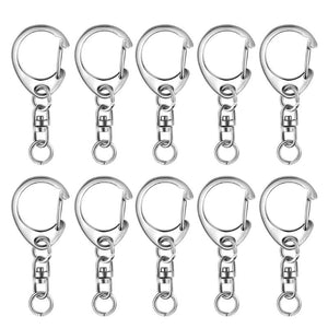10 Pcs Zinc Alloy KEY Rings w/ Chain Jump Rings for Lanyards D