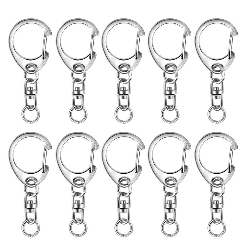 10 Pcs Zinc Alloy KEY Rings w/ Chain Jump Rings for Lanyards D