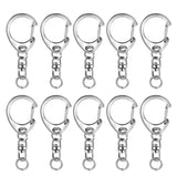 10 Pcs Zinc Alloy KEY Rings w/ Chain Jump Rings for Lanyards D