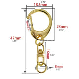 10 Pcs Zinc Alloy KEY Rings w/ Chain Jump Rings for Lanyards D