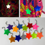 10Pcs Child Safety Reflectors Keyrings Stylish Reflective Stars Gear