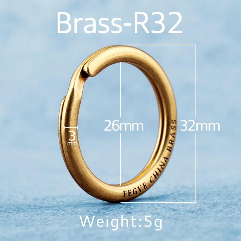 Brass Titanium Zirconium Stainless Steel Key Rings Keychains for Men