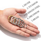 Brass Titanium Zirconium Stainless Steel Key Rings Keychains for Men