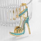 High Heels Keychain Crystal Metal Key Ring Hollowed-out Gaubon Boots Pendant