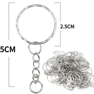 Silver Plated Metal Blank Keyring Split Ring Keyfob Key Holder