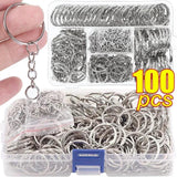 Silver Plated Metal Blank Keyring Split Ring Keyfob Key Holder