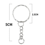 Silver Plated Metal Blank Keyring Split Ring Keyfob Key Holder