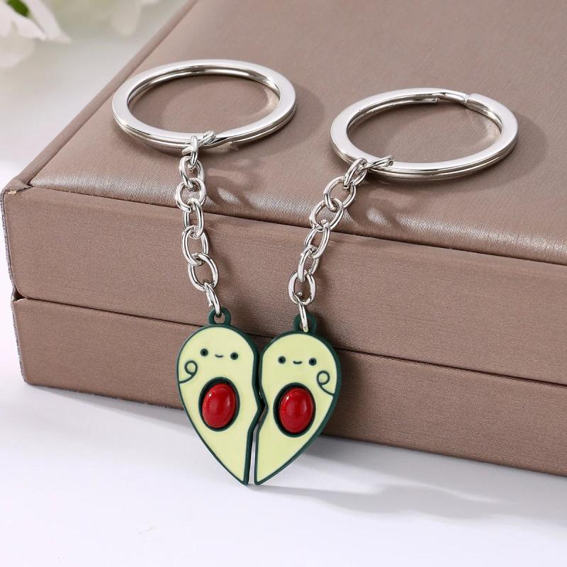 Avocado Strawberry Heart Magnetic Keychain Alloy Handbag Pendant