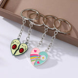 Avocado Strawberry Heart Magnetic Keychain Alloy Handbag Pendant