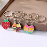 Avocado Strawberry Heart Magnetic Keychain Alloy Handbag Pendant