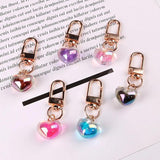 Colorful Heart Keychain Bag Charms Girly Key Chains