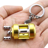 Alloy Fishing Reel Drum Pendant Keychain Key Wheel Outdoor Tackle