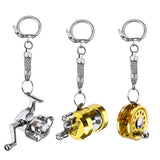 Alloy Fishing Reel Drum Pendant Keychain Key Wheel Outdoor Tackle