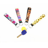 8pcs Neoprene Keychain Diving Material Key Ring Colorful Printing (Style 1)