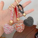 Heart Rhinestone Keychain Bag Pendant Car Hanging Key Ring