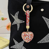 Heart Rhinestone Keychain Bag Pendant Car Hanging Key Ring