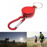 Retractable Keychain with Carabiner Hooks & Metal Clip