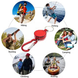 Retractable Keychain with Carabiner Hooks & Metal Clip