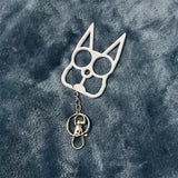 Justice Cat Brass Knuckles Key Ring