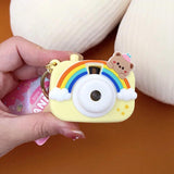 Rabbit Strawberry Rainbow Camera Keychain Girls Accessories