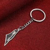 Stainless Steel Hebrew Map Pendant Keychain