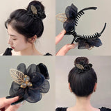 Mesh Flower Hair Claw Clip Hair Artifact for Girls