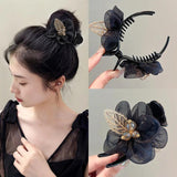 Mesh Flower Hair Claw Clip Hair Artifact for Girls