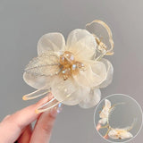 Mesh Flower Hair Claw Clip Hair Artifact for Girls