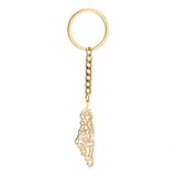 Stainless Steel Map Pendant Necklace Arabic Keychain