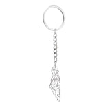 Stainless Steel Map Pendant Necklace Arabic Keychain