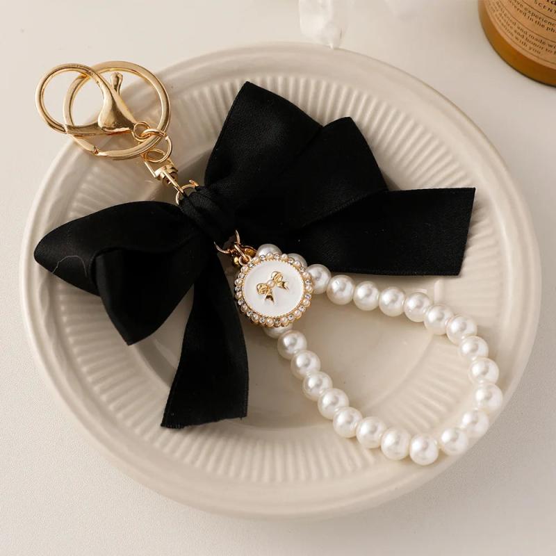 Bowknot Keychain for Women Bag Charm Pendant Car Key Chain Accessory