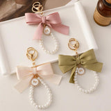Bowknot Keychain for Women Bag Charm Pendant Car Key Chain Accessory