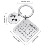 Custom Calendar Date Engraved Keyring Love You Keychain