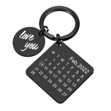 Custom Calendar Date Engraved Keyring Love You Keychain