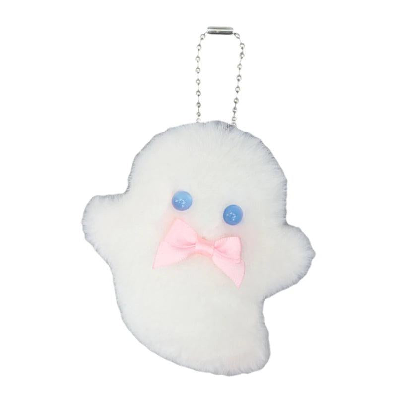 Ghost Charm Keychain Plush Women Car Keyring Backpack Handbag Pendant Holder