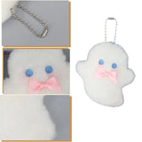 Ghost Charm Keychain Plush Women Car Keyring Backpack Handbag Pendant Holder