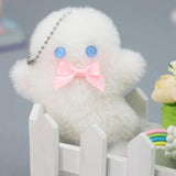 Ghost Charm Keychain Plush Women Car Keyring Backpack Handbag Pendant Holder