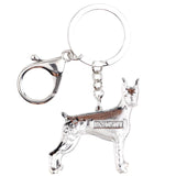 Enamel Metal Doberman Dog Key Chain Keychain Animal Jewelry Gift