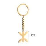 Stainless Steel Africa Berbers Symbol Pendant Keychain Kabyle Amazigh Jewelry
