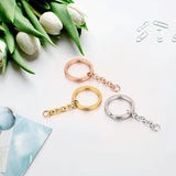 5pcs 25mm Stainless Steel Keyring Split Ring Short Chain DIY Key Chains