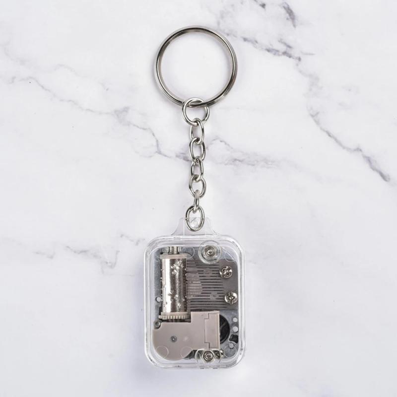 Mechanical Metal Music Box Clockwork Keychain