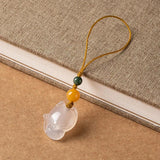Jade Crystal Cartoon Fox Phone Chain Pendant Agate Keychain