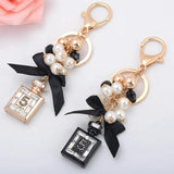 Bowknot Key Ring Perfume Bottle Beads Keychain