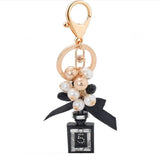 Bowknot Key Ring Perfume Bottle Beads Keychain