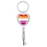 Love Is Love Rainbow Heart Keychain Charm LGBT Jewelry