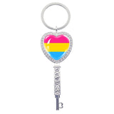 Love Is Love Rainbow Heart Keychain Charm LGBT Jewelry