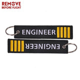 3 PCS Remove Before Flight Engineer Key Chain Embroidery Aviation Gift Keyring