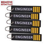 3 PCS Remove Before Flight Engineer Key Chain Embroidery Aviation Gift Keyring