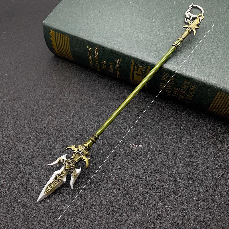 Green Dragon Yanyue Sabre Weapon Model Key Chain Pendant